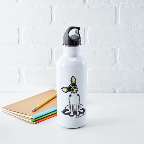 Vista 5 de CafePress Rat Terrier Sit Pretty - Botella de agua (acero inoxidable, 1 botella de agua de 1,0 L)