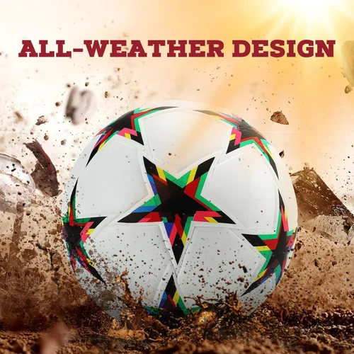 Vista 4 de Balón de fútbol de calidad para la Copa del Mundo, tamaño 5, térmicamente unido con costuras sin costuras, peso oficial del partido, piel sintética