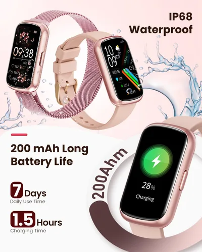 Vista 8 de 1.47 "relojes inteligentes para las mujeres ritmo cardíaco sueño 24