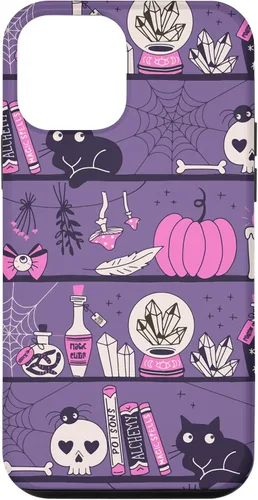Vista 16 de iPhone 16 Vintage Witchy Magical Witch Tool box Cute Halloween Purple Case
