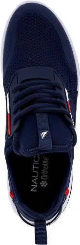 Vista 4 de Nautica Zapatillas deportivas para hombre, cómodas, informales, con cordones, a la moda, para caminar, pantalones deportivos ligeros
