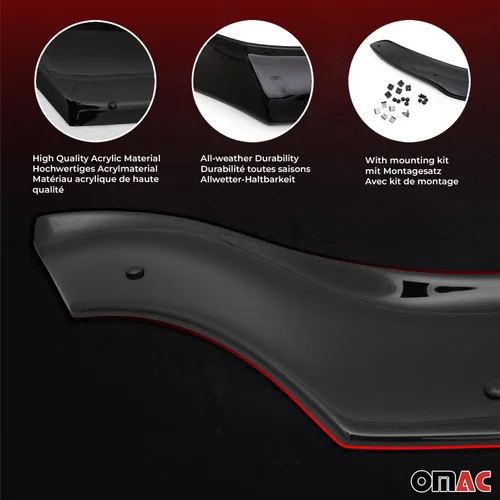 Vista 5 de OMAC Juego de deflector de protección contra insectos y visera de ventana para Mercedes Sprinter W907 910 2019-2026 3 piezas