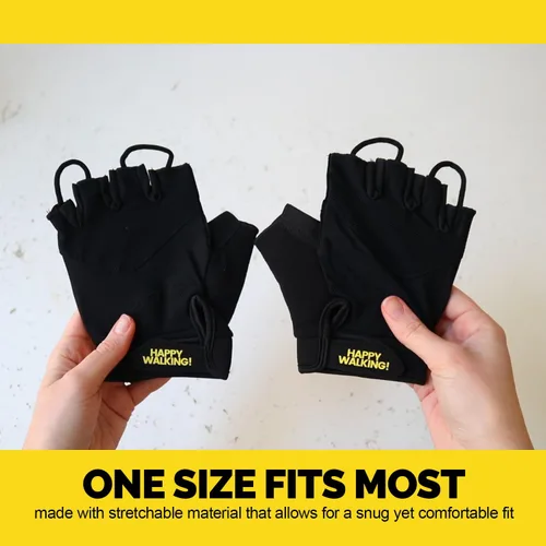 Vista 4 de Walk At Home Guantes de entrenamiento negros Happy Walking Fitness para hombres y mujeres con 7 anillos ajustables bandas de resistencia bandas