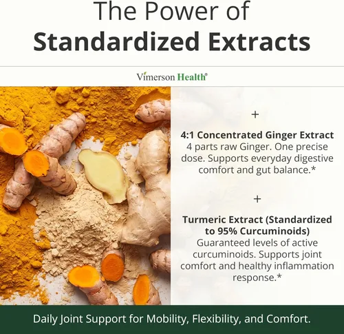 Vista 5 de Suplemento de Cúrcuma Curcumina con Raíz de Jengibre para Apoyo Articular, Digestivo y Salud Intestinal - Contiene Cúrcuma Curcumina Orgánica