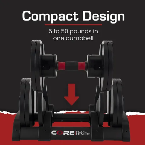 Vista 11 de Core Fitness® Adjustable Dumbbell Weight Set by Affordable Dumbbells
