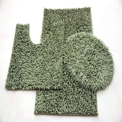 Vista 6 de BH Home & Linen Juego de 3 tapetes de baño de microfibra mixta de felpilla ultra brillante ultra suave, tapete grande de 19.5 x 31 pulgadas, tapete