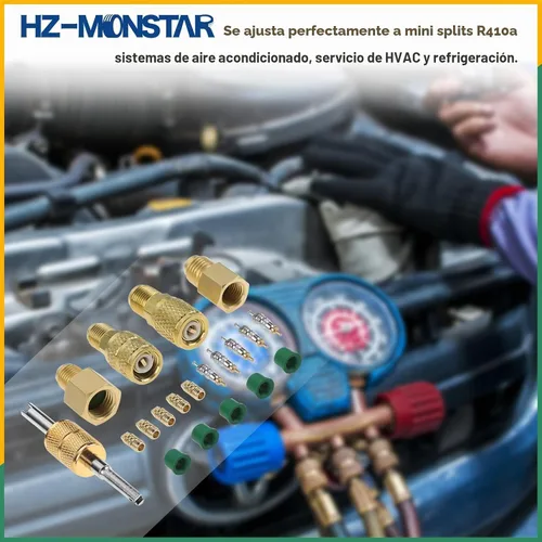 Vista 5 de R410A R134A Adaptadores Kit de Ajuste para Sistema Mini Dividido 5/16" SAE 1/4" SAE Flare, Kit de Ajuste de Latón 1/2 Acme 1/4" Hembra a Macho