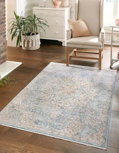 Vista 16 de Unique Loom Newport Collection - Alfombra de área con olmos (2' x 3' 11" gris/marfil)