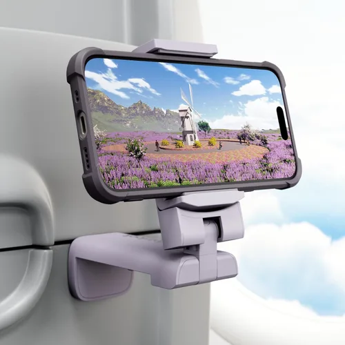 Vista 10 de Klearlook Soporte Universal para Teléfono de Vuelo, Blanco, Plegable, Rotación de 360°, Compatible con Teléfonos de 4.7-6.9 Pulgadas Blanco puro