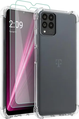 Vista 8 de Osophter Funda para Revvl 6 Pro 5G, transparente con protector de pantalla, TPU absorción de golpes, flexible para teléfono celular T-Mobile T Phone