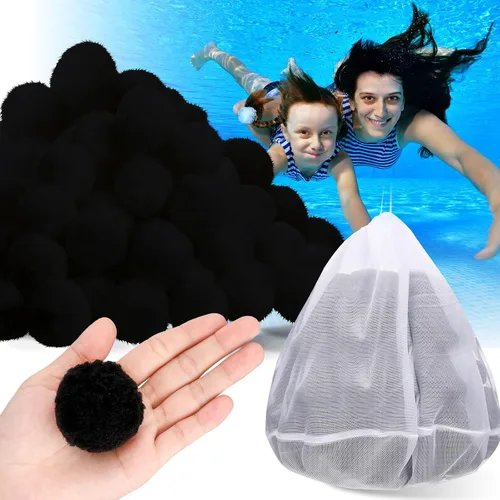 Vista 10 de Zubebe Filtro de piscina de 4.6 libras, medios de filtro de fibra para piscina, filtros de arena y centro de baño, bañeras, spas, acuarios, suciedad