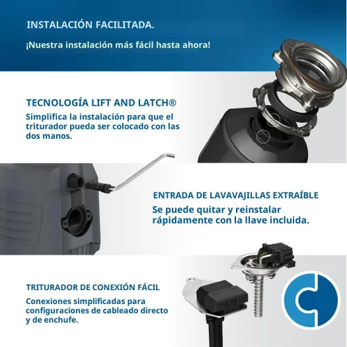 Vista 7 de InSinkErator EVOLUTION 0.75HP 3/4 HP, Advanced Series EZ Connect - Eliminación de basura de alimentación continua para alimentos y residuos