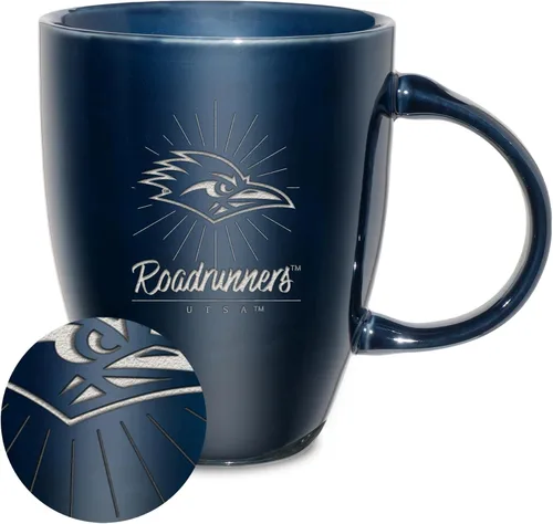 Vista 128 de Rico Industries - Taza de lustre cerámico con grabado láser de la NCAA de 18oz - Café-Té