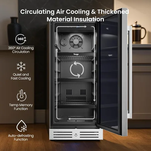 Vista 4 de Yeego Refrigerador de bebidas al aire libre de 15 pulgadas, mini