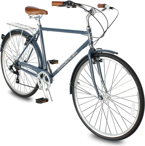 Vista 24 de MICARGI Bicicleta híbrida para adultos de 24/26 pulgadas, bicicleta híbrida de 1/7 velocidades para mujeres, hombres, personas mayores, bicicleta