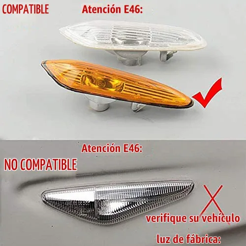 Vista 7 de Xinctai 2 unids lente humo ámbar LED marcador lateral luz intermitente lámpara para BMW E60 E61 E90 E91 E92 E93 E81 E82 E88 E46 E83 E84 1/3/5/X3/X1