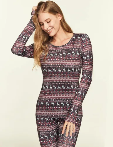 Vista 6 de TSLA Conjunto de ropa interior térmica para mujer, vellón suave, pantalones largos, primera capa cálida para invierno, parte superior e inferior