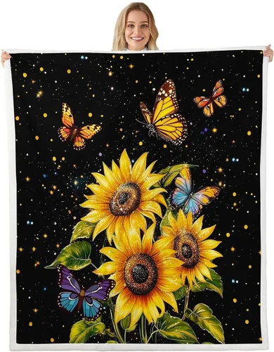 Vista 9 de Manta de unicornio de ensueño, manta de cielo estrellado con plumas de arco iris para niñas, adolescentes y adultos, manta de forro polar exótica