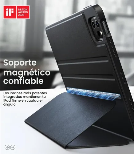 Vista 2 de [Usado] TORRAS Funda para iPad Air de 11 pulgadas M2/M3/M4, iPad Air de 6ª/5ª/4ª generación con soporte para lápices, apagado y encendido