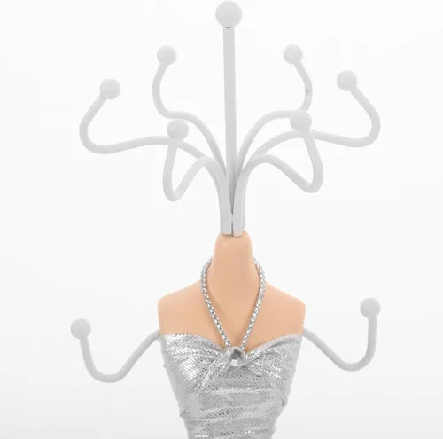 Vista 8 de BESTonZON Princess Mannequin Jewelry Display Stand with Necklace and Bracelet Holder Silver Resin Organizer for Women Jewelry Storage and Selling