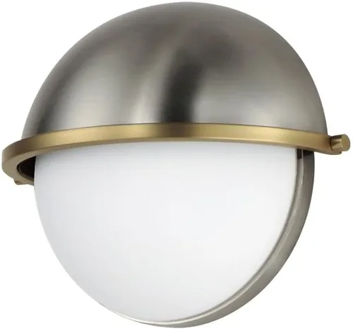Vista 2 de Maxim 12418SWSNSBR Duke - Aplique de pared, 1 luz de 60 vatios, níquel satinado/latón satinado