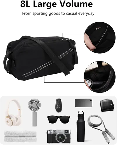 Vista 5 de BAPHITY Pequeña bolsa de gimnasio para mujeres y hombres, bonita bolsa cruzada ligera para fines de semana, mini bolsa de entrenamiento deportiva