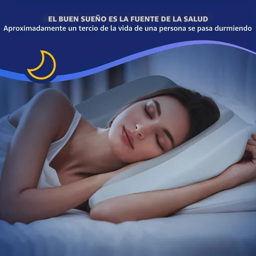 Vista 7 de ABLEGRID Almohada cervical de espuma viscoelástica de doble capa, almohada de gel refrescante de contorno para aliviar el dolor de cuello, hombros