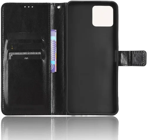 Vista 5 de Funda para Boost Mobile Celero 5G + Funda de piel con tapa para Boost Mobile Celero 5G Plus, color negro