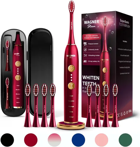 Vista 8 de Wagner Stern Edición WHITEN+. Cepillo de dientes eléctrico blanqueador con sensor de presión. Ofrece 5 modos de cepillado, 3 intensidades, 8