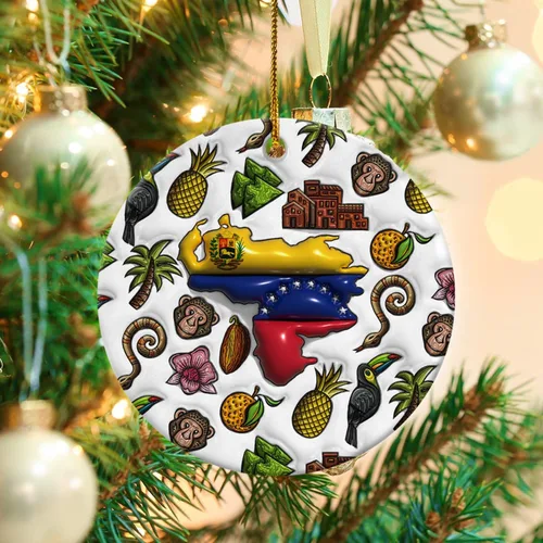 Vista 81 de Lotacy Bandera argentina argentina de Navidad de cerámica 2D impresa adorno con símbolos, decoración del hogar argentina regalos para hombres