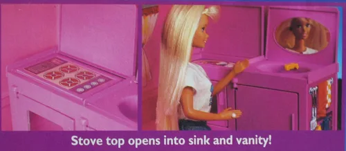 Vista 6 de Barbie STARLIGHT MOTOR HOME Vehículo MOTORHOME Van w TIENDA & TRAIL RIDER "Jeep" (1993)