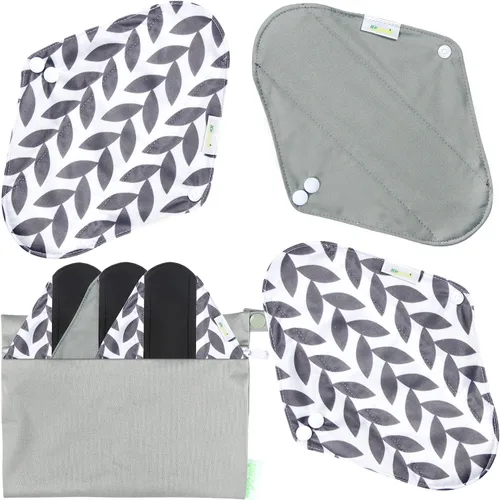 Vista 22 de wegreeco Almohadillas menstruales reutilizables de carbón – Almohadillas sanitarias reutilizables Forros de bragas reutilizables Almohadilla