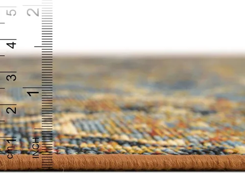 Vista 2 de Unique Loom Outdoor Traditional Collection - Alfombra de área - Nosara (4 pies 1 pulgada x 6 pies 1 pulgada, rectangular, azul/azul claro)
