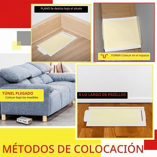 Vista 6 de Qualirey Paquete de 10 trampas adhesivas para ratones, tablero de pegamento para mouse Pro Strength para interiores para el hogar, trampas