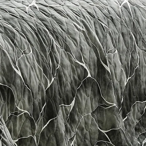 Vista 5 de ESCA Juego de colcha abstracta gris oscuro, tamaño King, edredón de mármol negro de 3 piezas Moretón