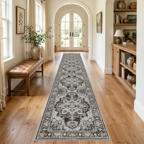 Vista 14 de YOUFORTONG Alfombra Lavable de 2 x 3 Pulgadas para Entrada: Alfombra Antideslizante Vintage para Interiores con Respaldo de Goma para Sala de Estar
