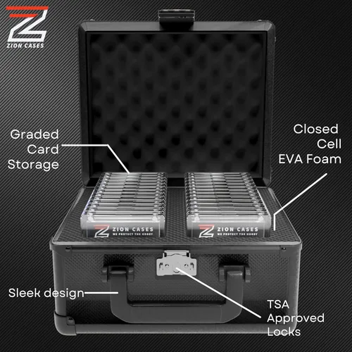 Vista 2 de Zion Cases Slab Case; 2 Row Graded Card Case; Fits PSA, BGS, HGA, CSG Slabs; Ideal Travel Storage Solution; Black Diamond