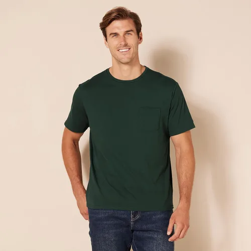 Vista 7 de Tienda Essentials Camiseta ajustada de manga corta con cuello redondo para hombre, paquete de 2