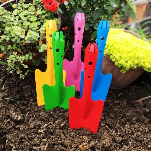 Vista 7 de Mini pala de mano de metal colorida, juego de paletas de herramientas de jardín para plantación de suelo de flores, excavación, trasplante, regalo