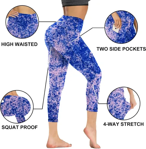 Vista 2 de GAYHAY Leggings con bolsillos para mujer, pantalones de yoga de 1925 pulgadas, cintura alta, control de abdomen, compresión para entrenamiento