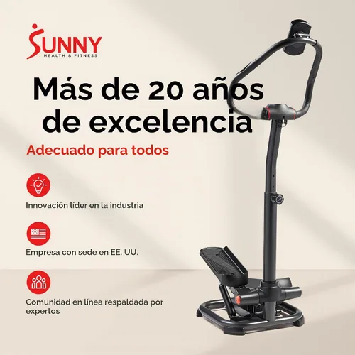 Vista 9 de Sunny Health & Fitness Smart Power Stepper with Resistance Bands for Cardio 2. Gris oscuro