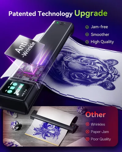 Vista 5 de Phomemo M08F Plus - Impresora de plantillas de tatuaje con pantalla táctil