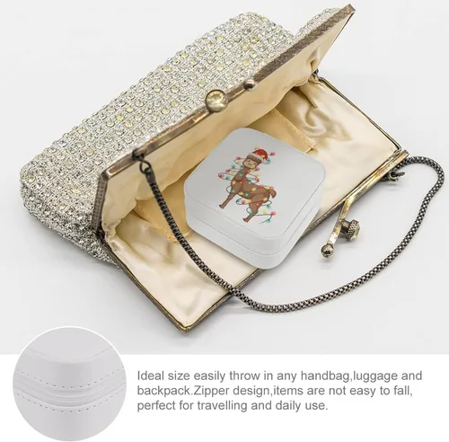 Vista 3 de Christmas Lights Camel Small Travel Jewelry Box Organizer Display Storage Case for Rings Earrings Necklace Xmas Holiday Gifts for Woman Girlfriend