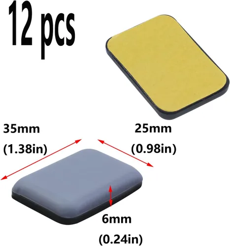 Vista 2 de Antrader Paquete de 12 alfombrillas deslizantes rectangulares para muebles, protector de suelo, posavasos mágicos antiabrasión, para mover muebles