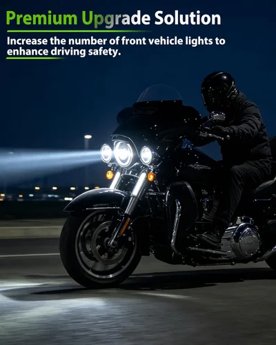 Vista 3 de Faros aro bisel anillo w/DRL para Street Glide Ultra Limited 14-23