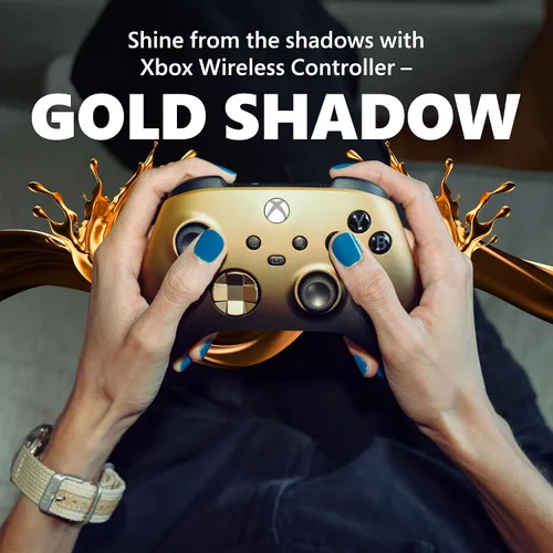 Vista 2 de Xbox Special Edition Wireless Gaming Controller Gold Shadow Xbox Series XS, Xbox One, Windows PC, Android, and iOS