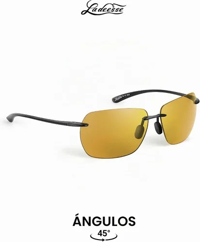 Vista 4 de LADEESSE Sunglasses Men - Rimless Square Polarized Sunglasses - Lightweight TR90 Frame Sun Glasses with UV Protection