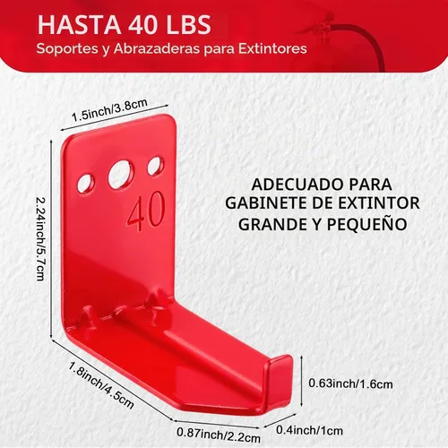 Vista 2 de Queekay Paquete de 20 soportes de montaje en pared para extintores