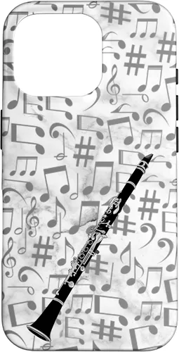 Vista 20 de Clarinet Phone Case - Music Notes - White Background Case for iPhone 17
