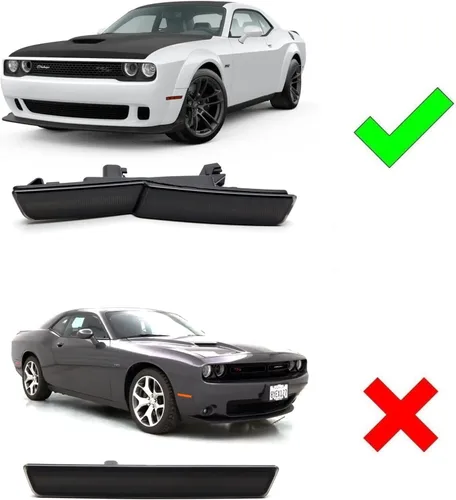 Vista 4 de ADIIL Luces de posición laterales LED de repuesto para Dodge Challenger SRT Widebody RT ámbar LED guardabarros delanteros OEM Fit Sidemarker Kit